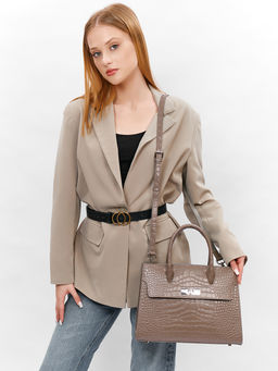 LACCOMA сумка НИ7266-серый натуральная кожа хлопок фото 7