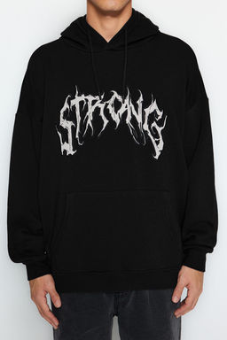 TRENDYOL MAN Antrasit Oversize/Genis Kesim Ici Polar/S?cak Tutan Kapusonlu Sweatshirt TMNAW24SW00029 - Trendyolmilla фото 5