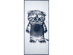 Полотенце махровое 6с102.411ж1 Кот печалька (т.синий2) 67х150см