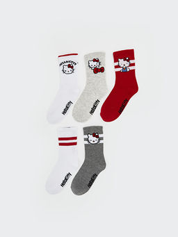 Hello Kitty Desenli K?z ?ocuk Soket ?orap 5li