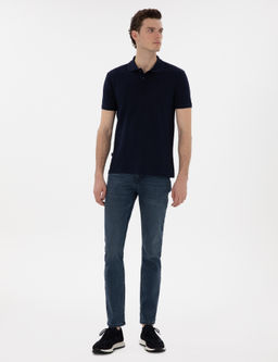 Lacivert Slim Fit K_vr_lmaz Polo Yaka Basic Ti__rt - Pierre cardin фото 4