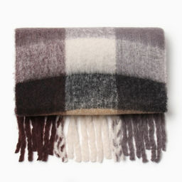 Шарф зимний объемный с кистями MINAKU клетка 210*38+18 см  фото 4