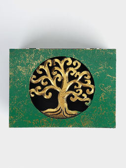 Шкатулка «Древо», 19×14×7 см, МДФ, зелёная