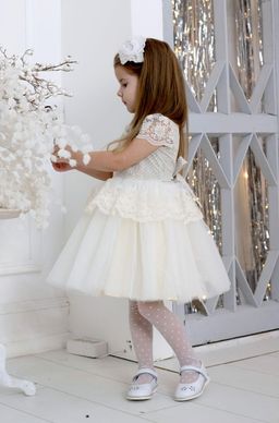 платье для девочки Л 18-15 Эмилия белый горох - Etoelf фото 2