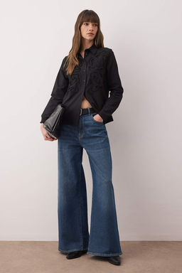 Beyaz Dokulu Oversize Dokuma Gomlek TWOAW26GO00019 - Trendyolmilla фото 8