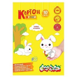 Картон белый Каляка-Маляка 10 листов, мелованный А4 209х296 мм 200 г/м2