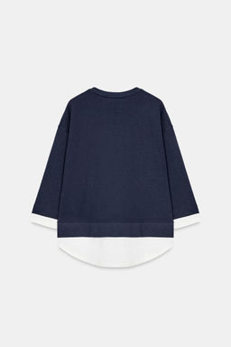 SUDADERA COMBINADA MANGA LARGA / Marino - Zara фото 6