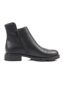 01-M43-12 BLACK Ботинки демисезонные женские (натуральная кожа, байка)