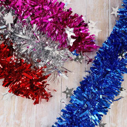 Цена за 10 шт. Мишура Персея звёзды, d-8,5 см 200 см, микс