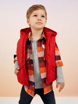 Kap??onlu Basic Erkek Bebek Fermuarl? Yelek