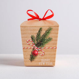 Цена за 5 шт. Бонбоньерка новогодняя Happy new year, 7.5×8×7.5 см