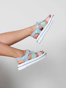 Босоножки 2029.2525w. Голубой розовый мята