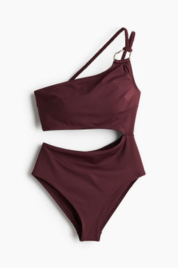 Padded-cup one-shoulder swimsuit