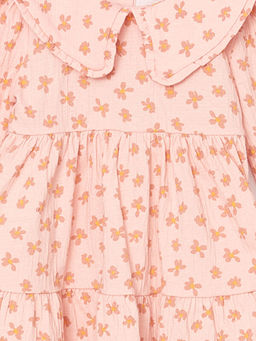 Bebe Yaka ?i?ekli K?z ?ocuk Elbise