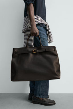 BOLSO DE MANO PIEL / Marr?n - Zara фото 10