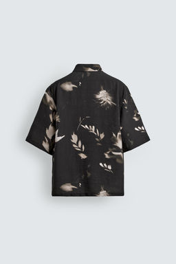 CAMISA FLUIDA ESTAMPADO FLORAL / Negro - Zara фото 8