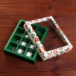 Коробка под 12 конфет Новогодний паттерн, 19?15?3.5 см - UPAK LAND фото 4