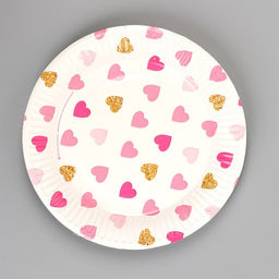 Цена за 10 шт. Тарелка бумажная Сердца - Страна карнавалия фото 3