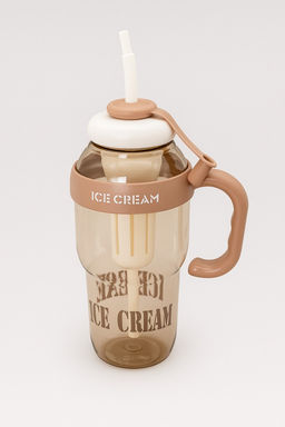 Бутылка с трубочкой "Ice cream" коричневая, 1400 мл