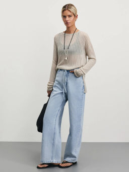 Джинсы wide leg с регулируемым поясом / Zarina