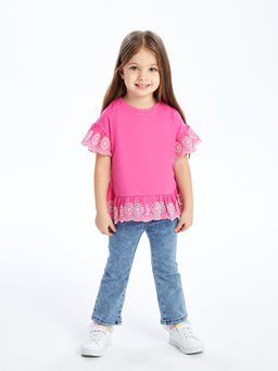 Beli Lastikli Basic K?z Bebek Jean Pantolon
