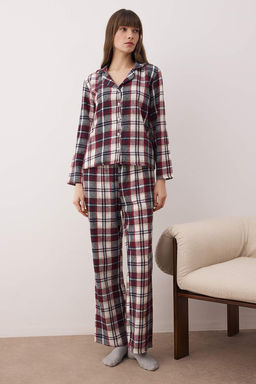 Cok Renkli Ekose / Kareli K?sl?k Kal?n Flanel Dokuma Pijama Tak?m? THMAW26PT00175 - Trendyolmilla фото 3