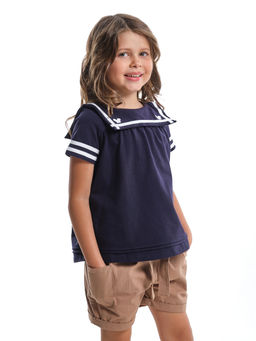 Футболка для девочки UD 1457 синий - Mini maxi фото 4