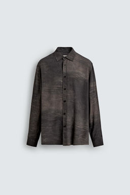 CAMISA FLUIDA ESTAMPADO EFECTO LAVADO / Gris - Zara фото 7