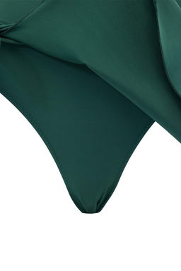 Zumrut Yesili Baglamal? Kare Yaka Kapl? Etek Mayo TBESS25MA00051