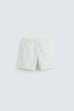 EMBROIDERED MID-LENGTH SWIMMING TRUNKS - Zara фото 6