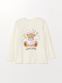 Bisiklet Yaka K?z ?ocuk Pijama ?st