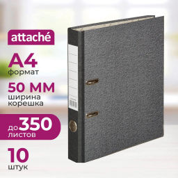 Папка-регистратор 50мм с мет.уг.мрамор ч/б, в уп.10шт,бум./бум - Attache фото 2