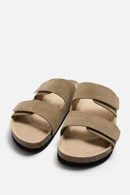 DOUBLE STRAP LEATHER SANDALS - Zara фото 5