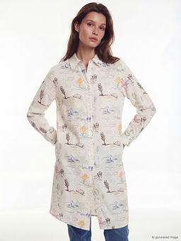 Desenli Oversize Kad?n G?mlek Tunik