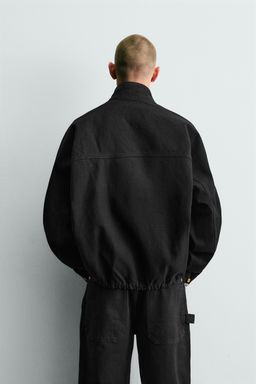 CAZADORA BOMBER BOXY FIT ALGOD?N / Negro - Zara фото 3