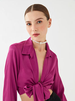 D?z Uzun Kollu Saten Kad?n Abiye G?mlek