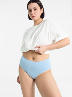 Цена за 2 штуки! Трусы женские макси голубые в полоску полоска на голубом1 412075