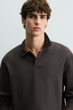 WASHED TEXTURED POLO SHIRT - Zara фото 6