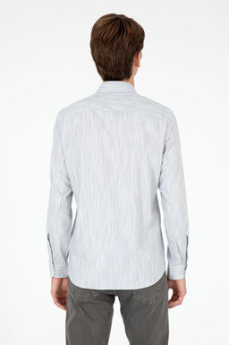 Мужская светло-серая рубашка с длинным рукавом - U.s. polo assn фото 5