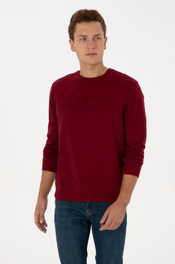 Erkek Bordo Basic Sweatshirt