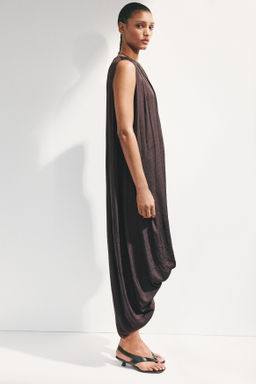 Vestido drapeado con bajo globo - H&m фото 2