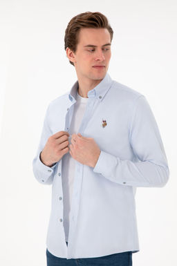Erkek A__k Mavi Uzun Kollu Basic G_mlek Sepette S_rpriz _ndirim - U.s. polo assn фото 3
