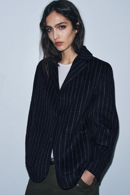 ZW COLLECTION PINSTRIPE BLAZER WITH WOOL