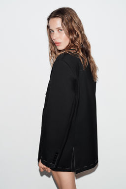 BLAZER OVERSIZE PESPUNTES / Negro - Zara фото 5