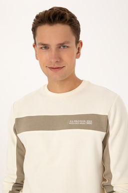 Erkek Regular Fit Bisiklet Yaka Krem Sweatshirt - U.s. polo assn фото 2