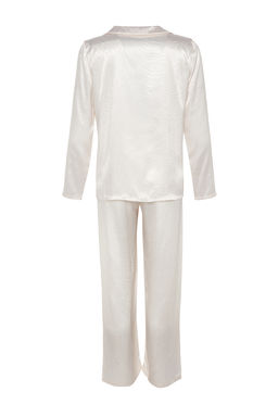 Beyaz Zebra Desenli Saten Dokuma Pijama Tak?m? THMAW24PT00001 - Trendyolmilla фото 9