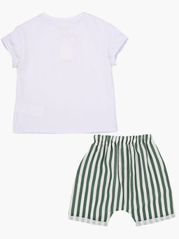 Комплект для девочки UD 7496/7207 бел/полоса - Mini maxi фото 2