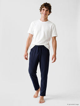 Regular Fit ?izgili Erkek Pijama Alt?