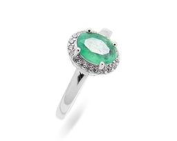 Кольцо из серебра изумруд берилл, SL-RIC77