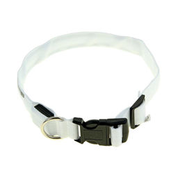 Ошейник с подсветкой Двойная полоса размер XL, ОШ 52-60 х 2,5 см, 3 режима свечения белый - Пижон фото 2